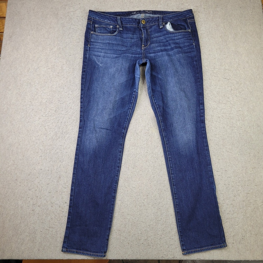 Vintage American Eagle Skinny Stretch Jeans Womens 16 Long Blue Dark‎ Wash Denim